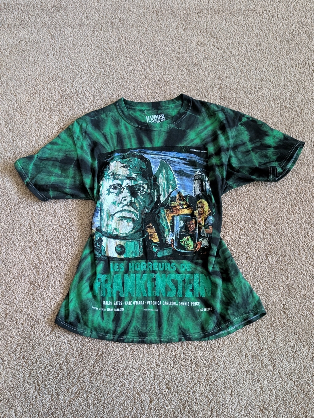 Green Tie-Dye Frankenstein Graphic Tee